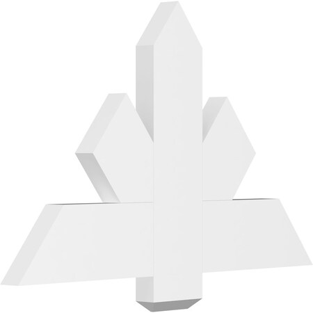 Ekena Millwork Kennewick Architectural Grade PVC Gable Bracket, 36"W x 22 1/2"H x 2"D x 6"F, 15/12 Pitch GBP036X23X0206KEN00